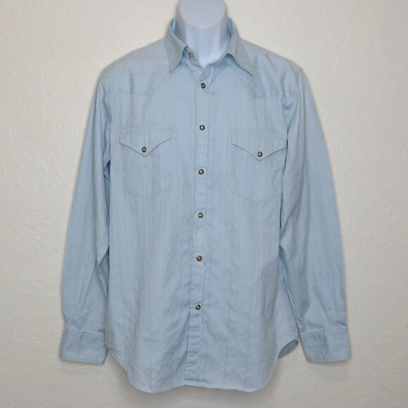 Guess* Men's Long Sleeve Snap Down Curved Hem Pocket Vintage Dress Shirt~ Medium - Picture 1 of 13